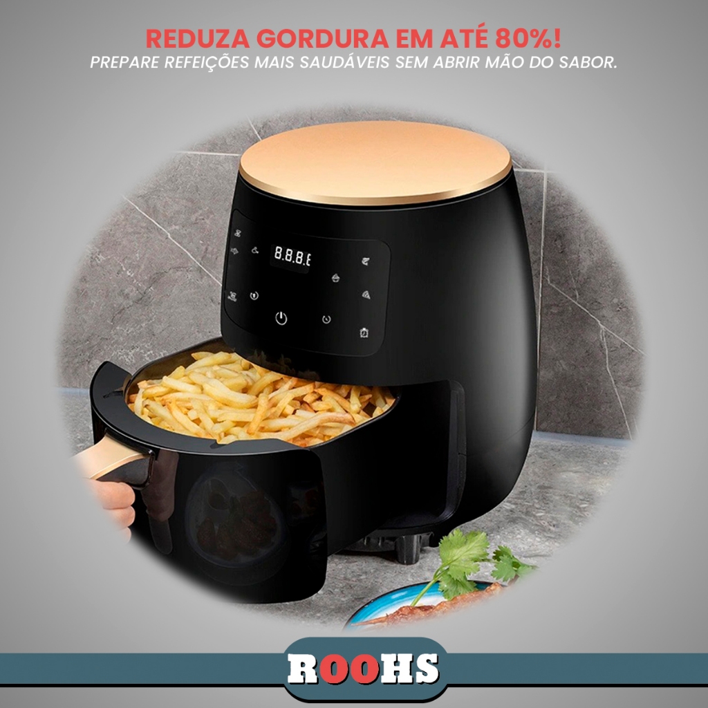 Fritadeira Elétrica Air Fryer Com Painel Digital 4.5 Litros 1400W De Potencia Top