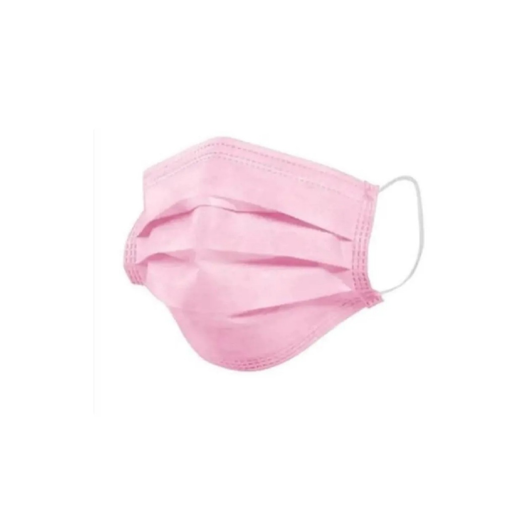 Máscara Descartável Tripla Elástico Rosa e Preta com 50 unidades em Oferta na Shopee