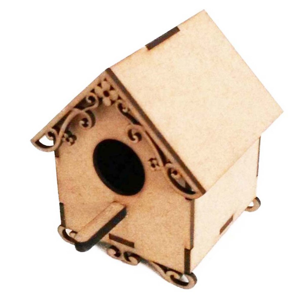 Kit 10 miniatura casa casinha de passarinho 8x11cm com puleiro poleiro mdf cru painel quadro cenario