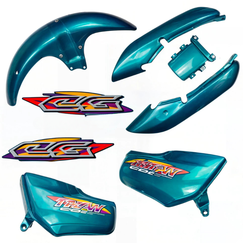 Kit Carenagem Cg Titan 125 Verde 95 96 97 98 99 + Adesivos Completo Paralama Rabeta Tampa Lateral Par Brilho Envernizado em Oferta na Shopee
