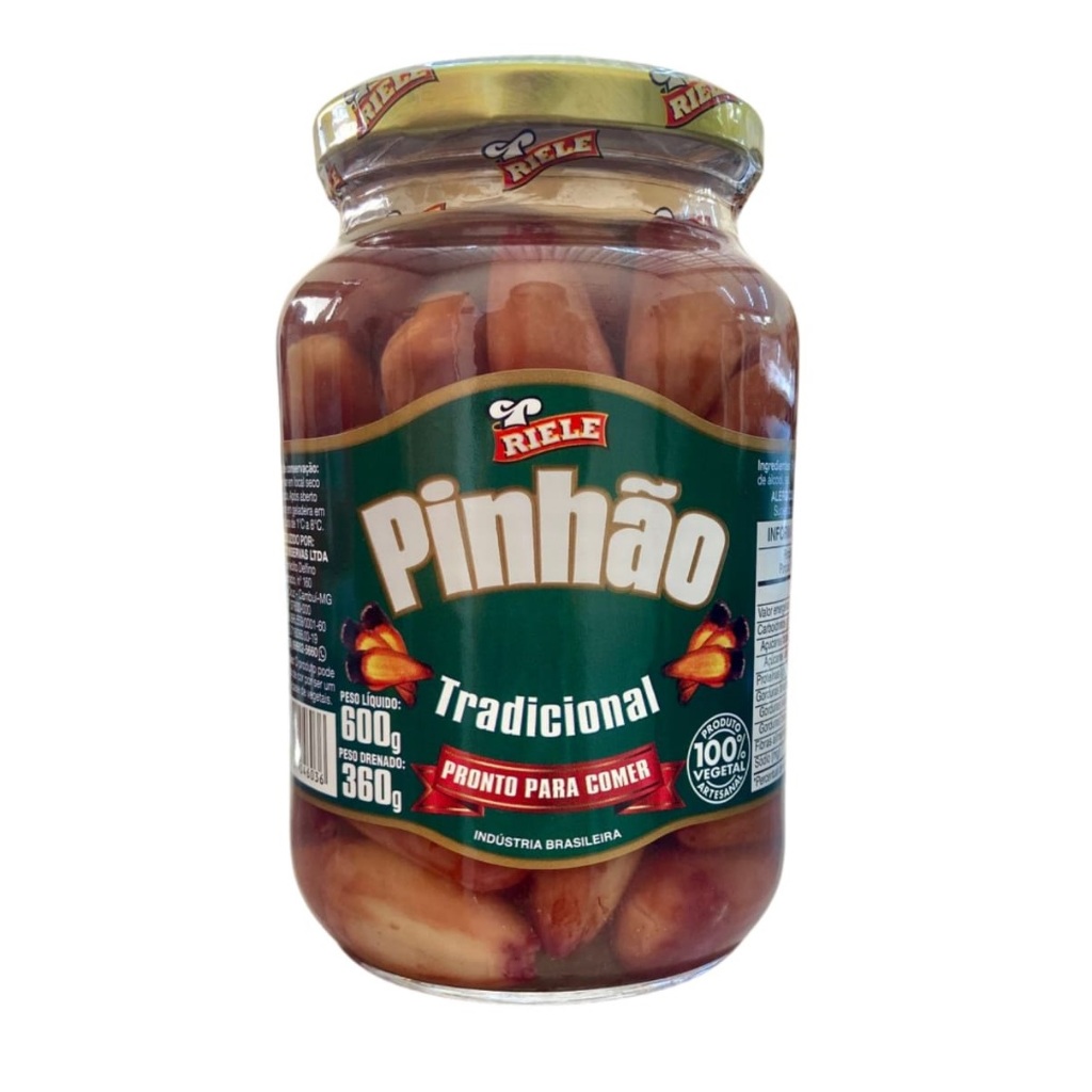 Conserva De Pinhão Tradicional - Riele Pote 600g Petisco Cozido Pronto para Comer Aperitivo