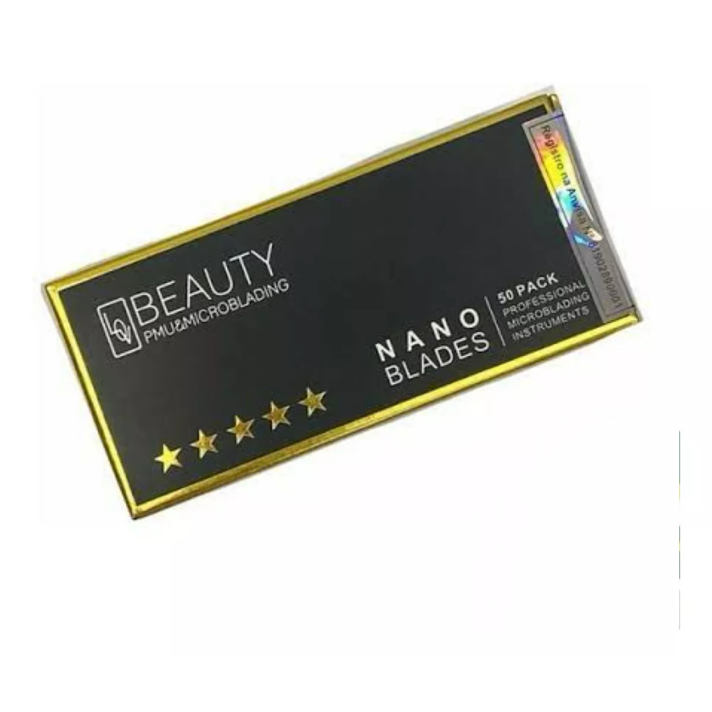 50 Lâminas 18u Nano 0.18mm 0.15mm Lovbeauty Blade Microblanding