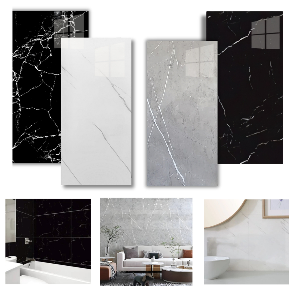 Kit 50 Placas Adesiva Mármore 3D Revestimento Autocolante Decoração Quarto Sala Banheiro I...