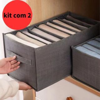 kit 2 Organizador De Roupa com 9 grids Dobrável Para Armário Gaveta de roupas dobradas