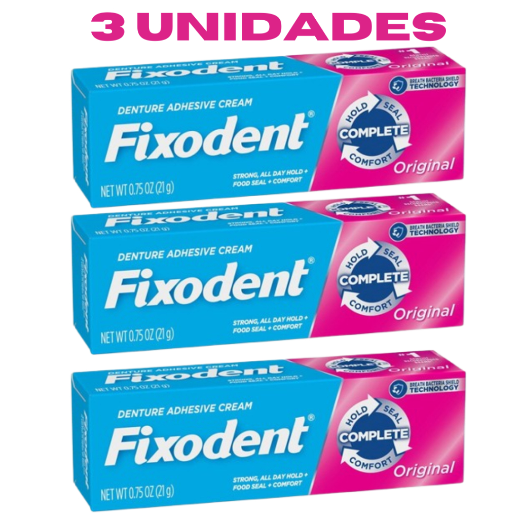 Fixodent Fixador De Dentadura Original 20g em Oferta na Shopee
