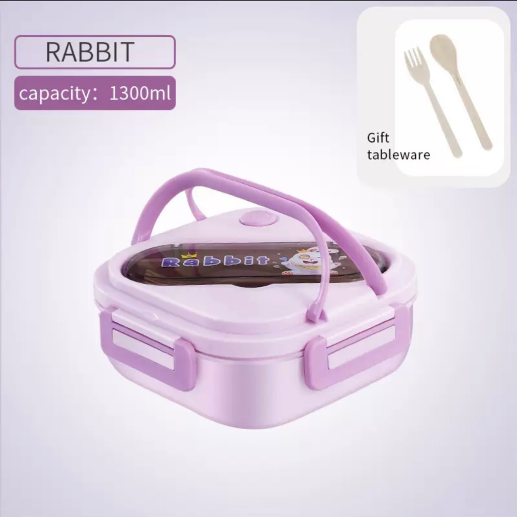 Lancheira infantil de desenho animado de dupla camada, lancheira portátil dividida, lancheira de plástico selada para es