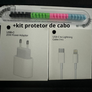 Kit Carregador De iPhone Fonte com Cabo Carregamento Rápido 1m PD 20w em Oferta na Shopee