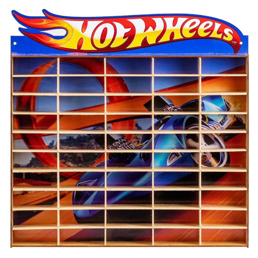 Porta Carrinhos Estante Expositora de mini Carros Hot Wheels Colorido