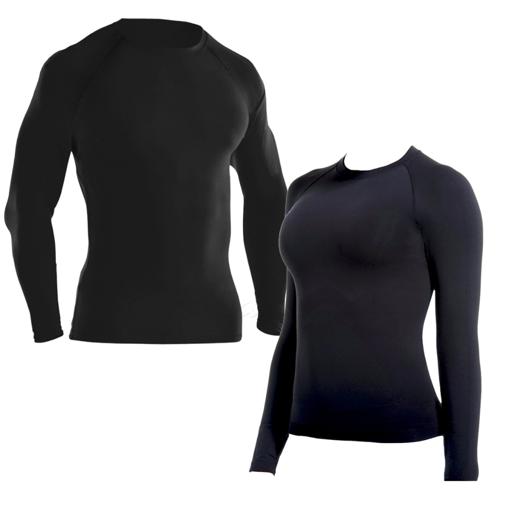 Blusa Térmica Unissex Com Proteção Solar 50fps+ Segunda Pele Rash Guash Camisa Esportiva