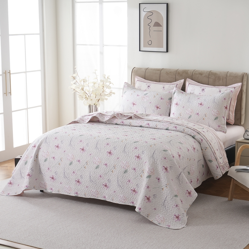Kit Coordenado Queen 7 Peças (Cobre Leito Matelado + Jogo Lençol) Florença