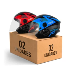 Kit Capacete Moto Aberto Feminino E Masculino De Moto Urbano Etceter Open Pro Tork Modelo Vermelho