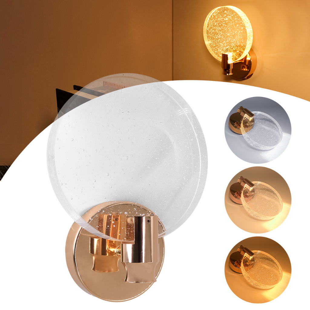 Arandela Cristal Disco Dourada Redondo Bolhas Moderna Ar18 em Oferta na Shopee