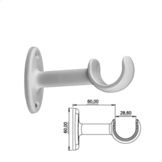 Suporte Cortina Simples 28MM com Ponteira (Par) - Várias Cores em Oferta na Shopee