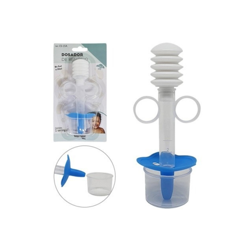 Detalhes do Dosador De Remedio 20Ml Azul Western Cs-15A
