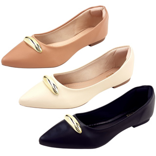 Kit com 3 Sapatilhas Feminina Enfeite Amendoa Metalizado Fivela Total Conforto em Oferta na Shopee