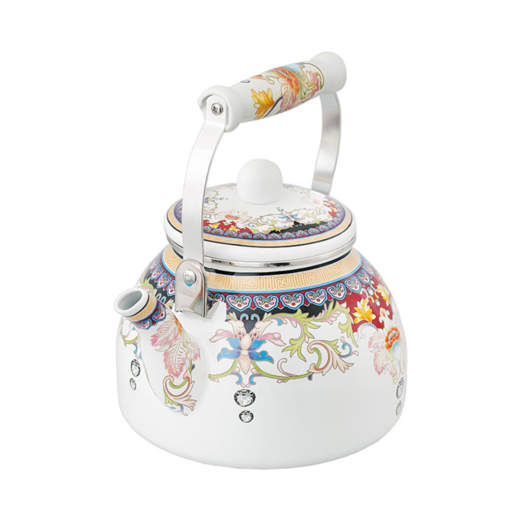 Chaleira Esmaltada Decorada Charm 2,5 Litros Fogão Indução Gás Paris Londres Indiana Cake