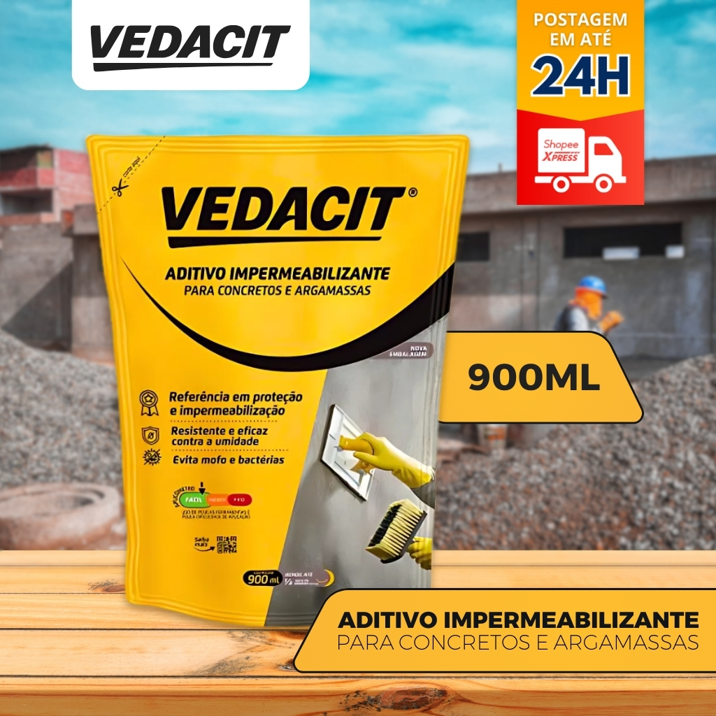 Aditivo Impermeabilizante Concreto e Argamassa 900ml - Vedacit