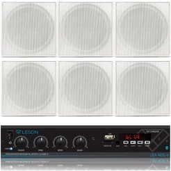 Kit 6 Caixas Som Embutir Teto Quad Amplificador 4ch Bt Grave