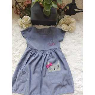 Vestido Infantil Feminino, Modelo Manga Curta, Jeans Tencel, Tam: 03 Marca: ByGus