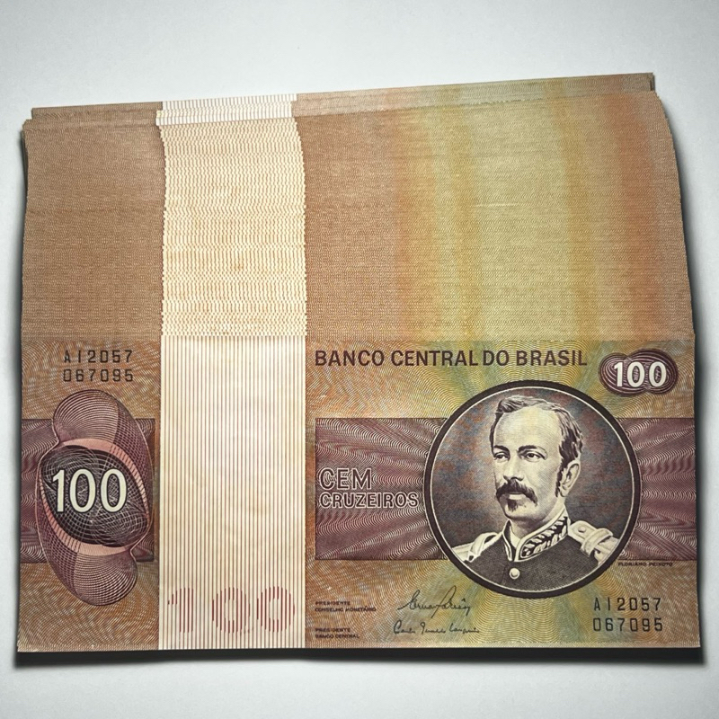 Cédula do Brasil 100 Cruzeiros Floriano Peixoto Gola Baixa
