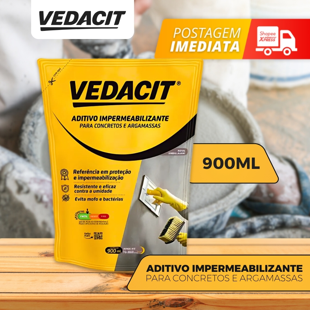 Aditivo Impermeabilizante Concreto e Argamassa 900ml - Vedacit em Oferta na Shopee