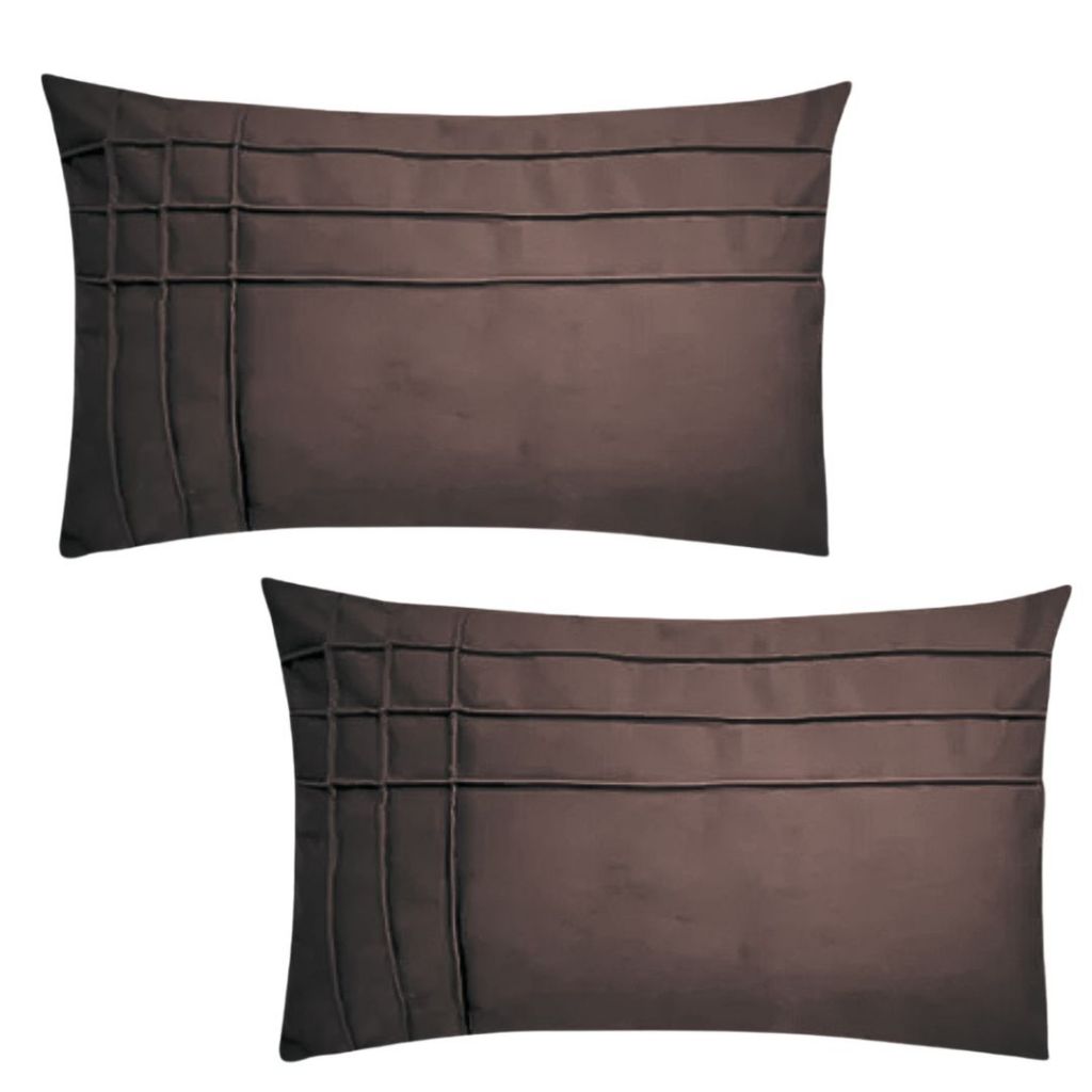 Kit 2 Almofadas Baguete Cheia Silicone  Suede Drapeada II 45x30 cm  Decorativas