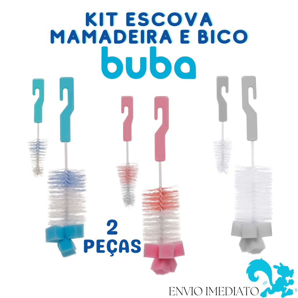 Escova Para Lavar Limpar garrafas termica E Bico com Esponja Buba Multiuso em Oferta na Shopee