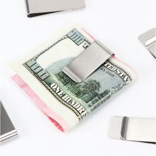 Clipe Prateado ou Preto para prender dinheiro carteira para cartões em Aço - Money Clip Metal Carteira estilo americano em Oferta na Shopee