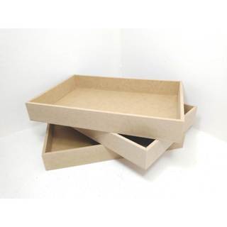 3 unidades de bandejas 35x25x6,5 servir café cesta presente artesanal mdf cru 6mm externa em Oferta na Shopee