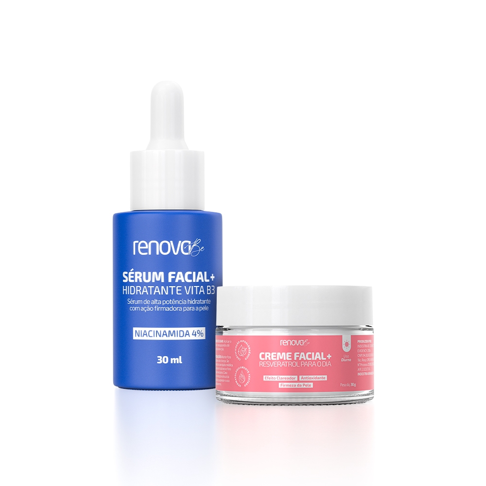 Sérum Hidratante Vitamina B3 + Creme Facial - Renova Be - Beauty