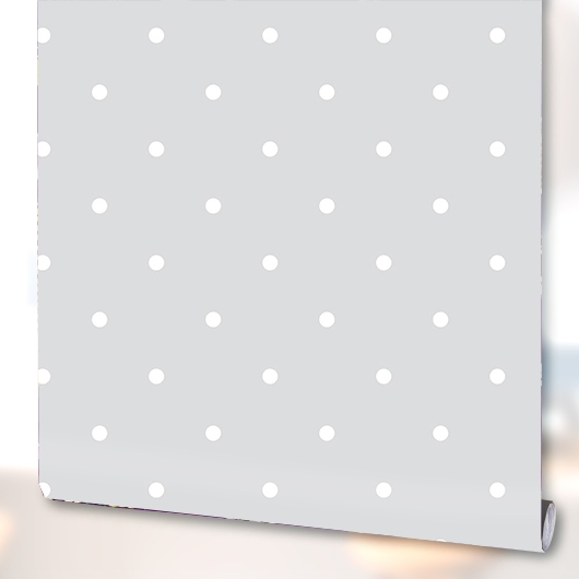 Papel Adesivo Vinil Poá Cinza Com Branco Delicado Decoração Sala - 3 M ET