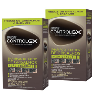 Kit 2x unid. - Grecin Control GX Shampoo Redutor Gradual de Grisalhos 118ml - Para todos os tipos e natural de cabelo. em Oferta na Shopee