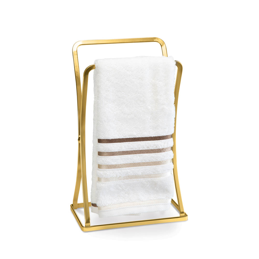 Porta Toalha de Bancada para Lavabo – Design Elegante em Dourado Fosco para Pia do Banheir...