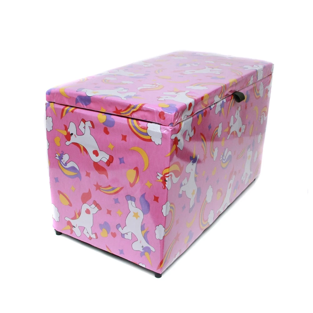 Baú Pé de Cama 70 cm Banquinho Menino e Menina Decorativo Guarda Objetos Organizador Puff Pufe Sala Quarto Infantil