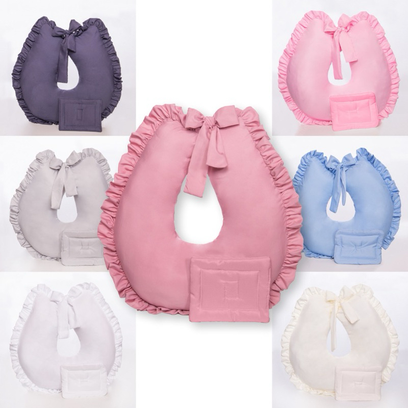 Almofada de Amamentação com Laço e Protetor de Braço c/ Capas Removíveis Amamentar