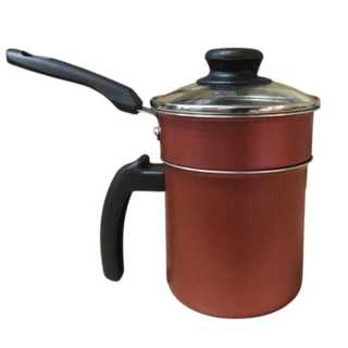 Panela de Cuscuz Mini Cuscuzeiro Individual  Leiteira em Alumínio Com Tampa de Vidro Linha Color em Oferta na Shopee