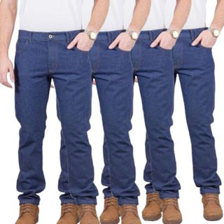 Kit com 4 Calças Jeans Masculina Reforçada Para Trabalho Direto da Fábrica 100% Algodão Envio Imediato em Oferta na Shopee