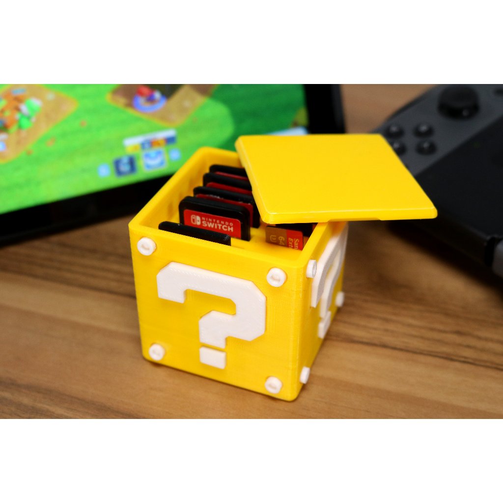 Porta Cartão De Jogo (10 Em 1) Bloco Mario Interrogação Para Nintendo Switch