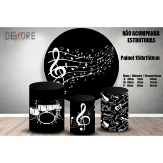Kit Painel Musica Notas Musicais + Trio Cilindros Veste Fácil em Oferta na Shopee