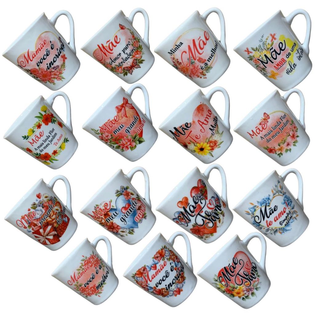 Jogo Caneca Porcelana Dia das Maes Xícara Chá Personalizada Café Mae em Oferta na Shopee