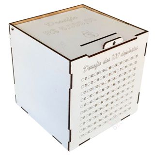 Cofre Desafio 5 Mil Mdf Caixa De Guardar Poupar Dinheiro Cofrinho Moedas Método Japonês Poupança Mdf em Oferta na Shopee