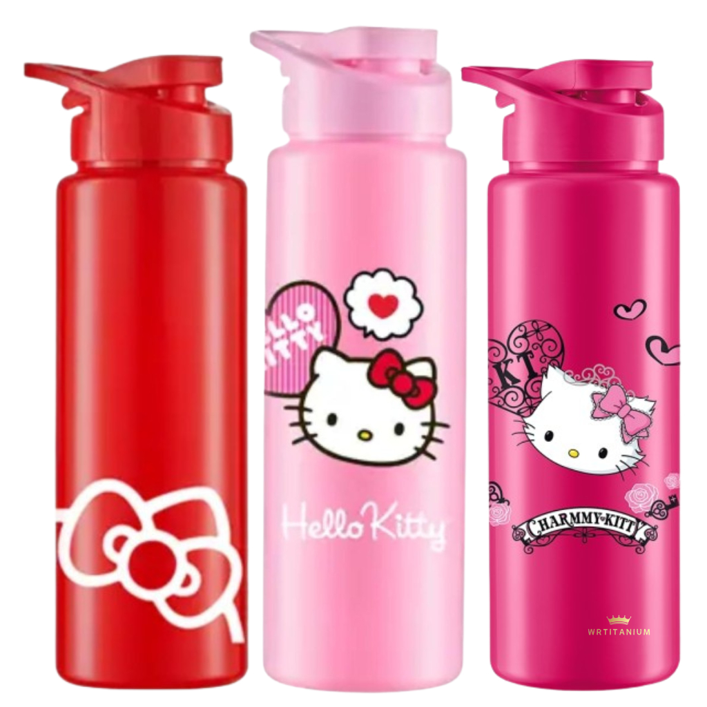 Garrafa de água Squeeze Garrafinha Hello Kitty Infantil 500ml 750ml 800ml ou 1 Litro em Oferta na Shopee