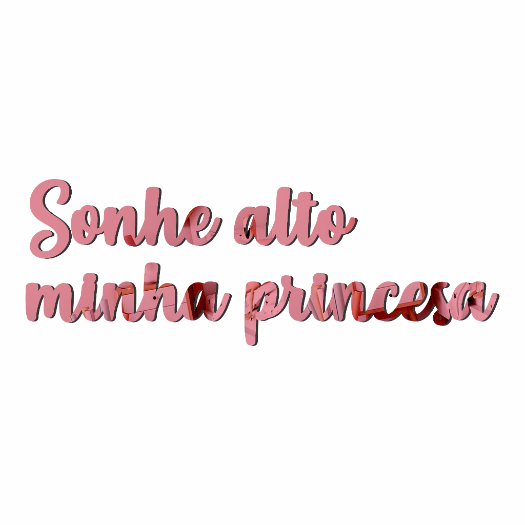 Espelho Decorativo Frase "Sonhe Alto Minha Princesa" Acrílico Rosê Gold em Oferta na Shopee