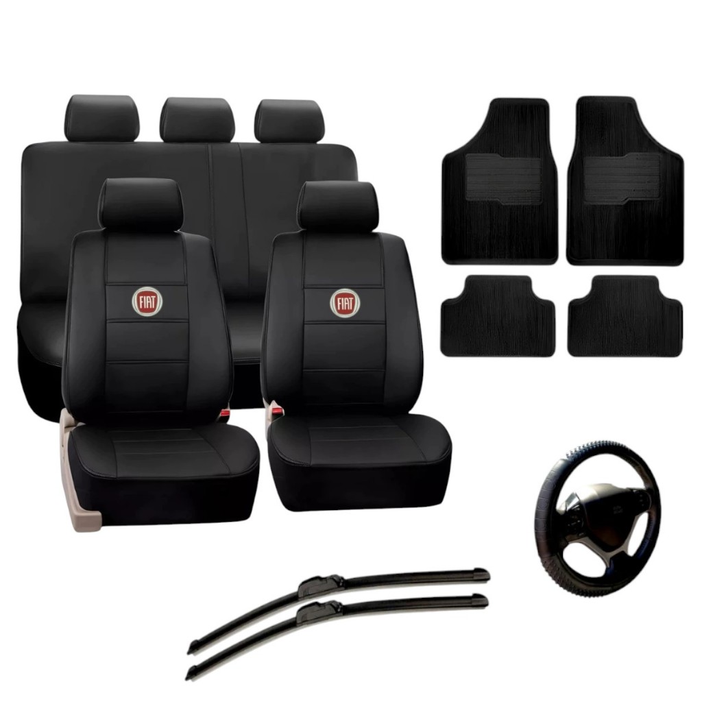 Kit Capa Banco Couro Automotivo Carro Fiat Uno 2011 à 2021