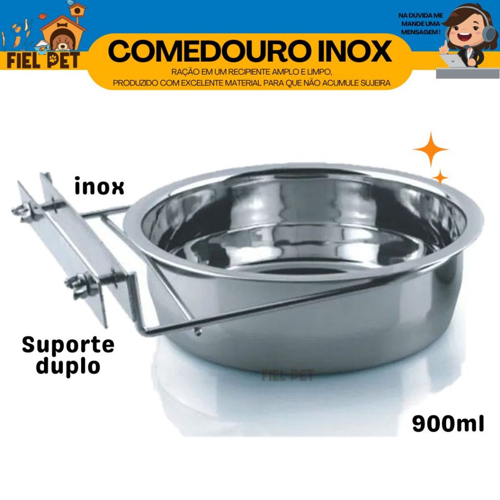 Comedouro Caneca Inox Pássaros Papagaio Grande 900ml com Borboleta Aves em Oferta na Shopee