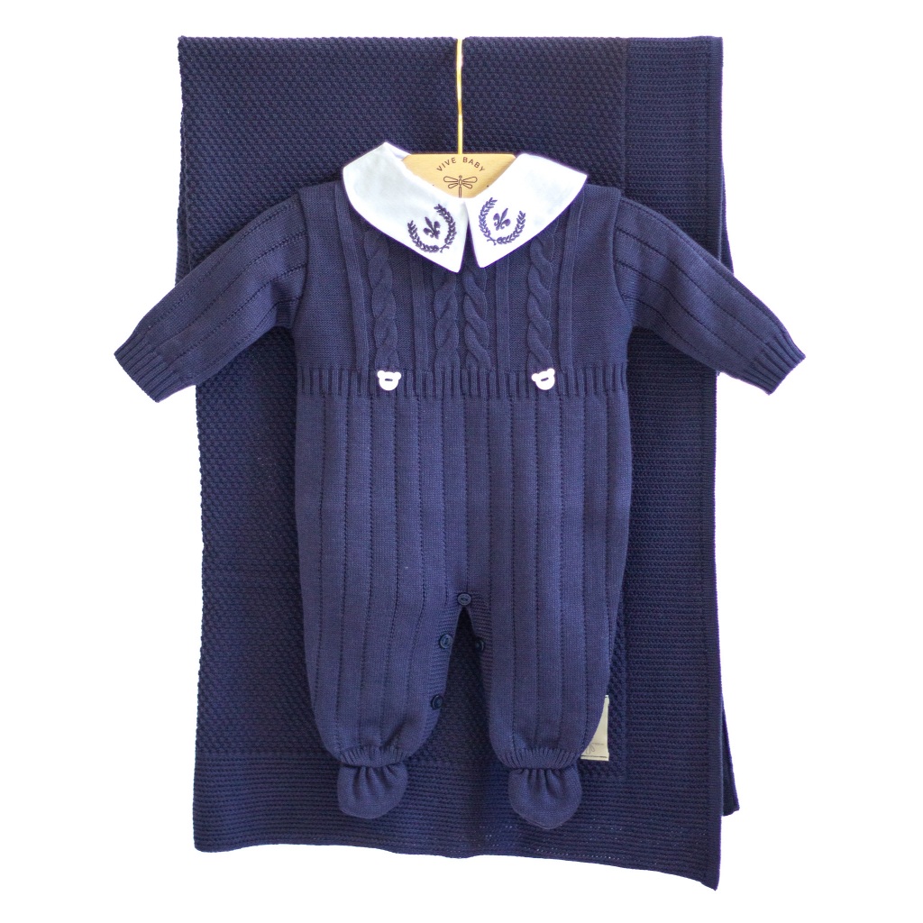 Macacão de Bebê em Tricot Urso Saída Maternidade Recém Nascido Menina Menino Outono Invern...