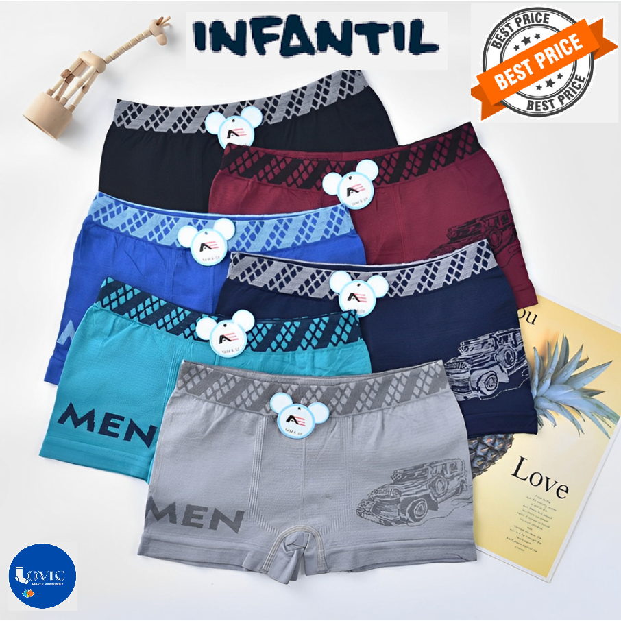 Kit Até 12 Cuecas Boxer Bebe Infantil Sem Costura Microfibra Menino
