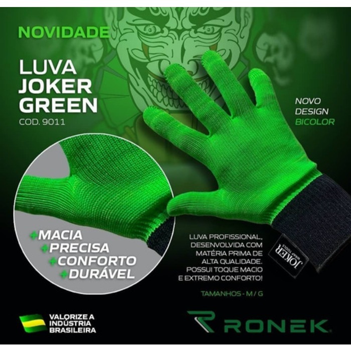 1 Par Luva Green Fluor Envelopamento Insulfilm PPF Adesivo Acabamento Aplicacao - Joker Wrap Tools Ronek