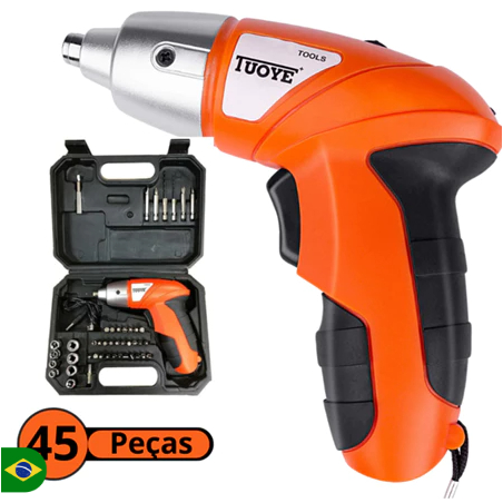 kit Parafusadeira/furadeira 45 Pçs À Bateria Carregador Usb Oferta especial