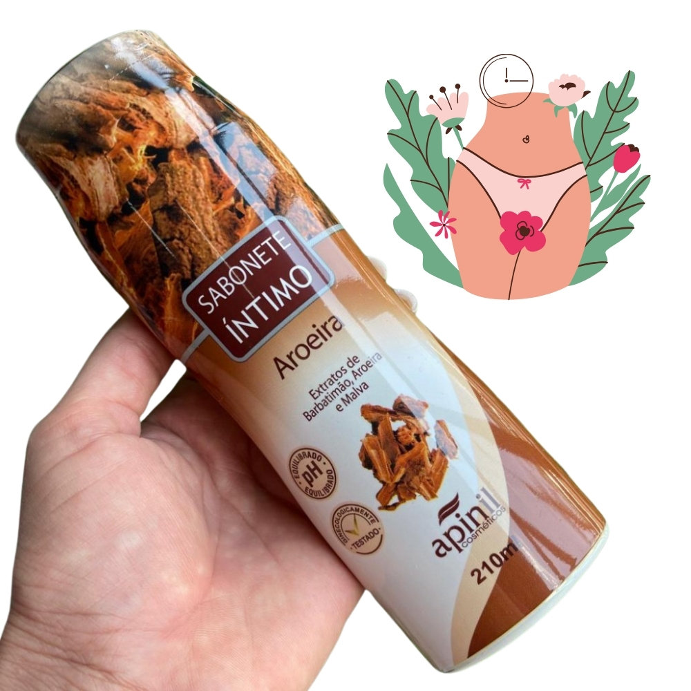 Sabonete Líquido Íntimo Aroeira Cuidado Delicado e Aromático Evita Odor Apinil 210ML